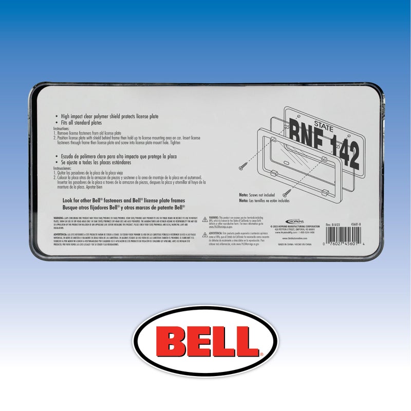 Bell Automotive 22-1-45601-8 Universal License Plate Frame with Clear Cover, Black, 12 x 6 inches - Image 4
